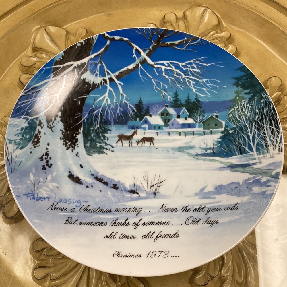Vintage 1973 ROBERT LAESSIG  Commemorative Edition Plate “WINTERSCENE SERIES